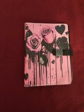 A5 PU 6 RING hearts &flowers  BINDER/NOOTEBOOK/ PLANNER